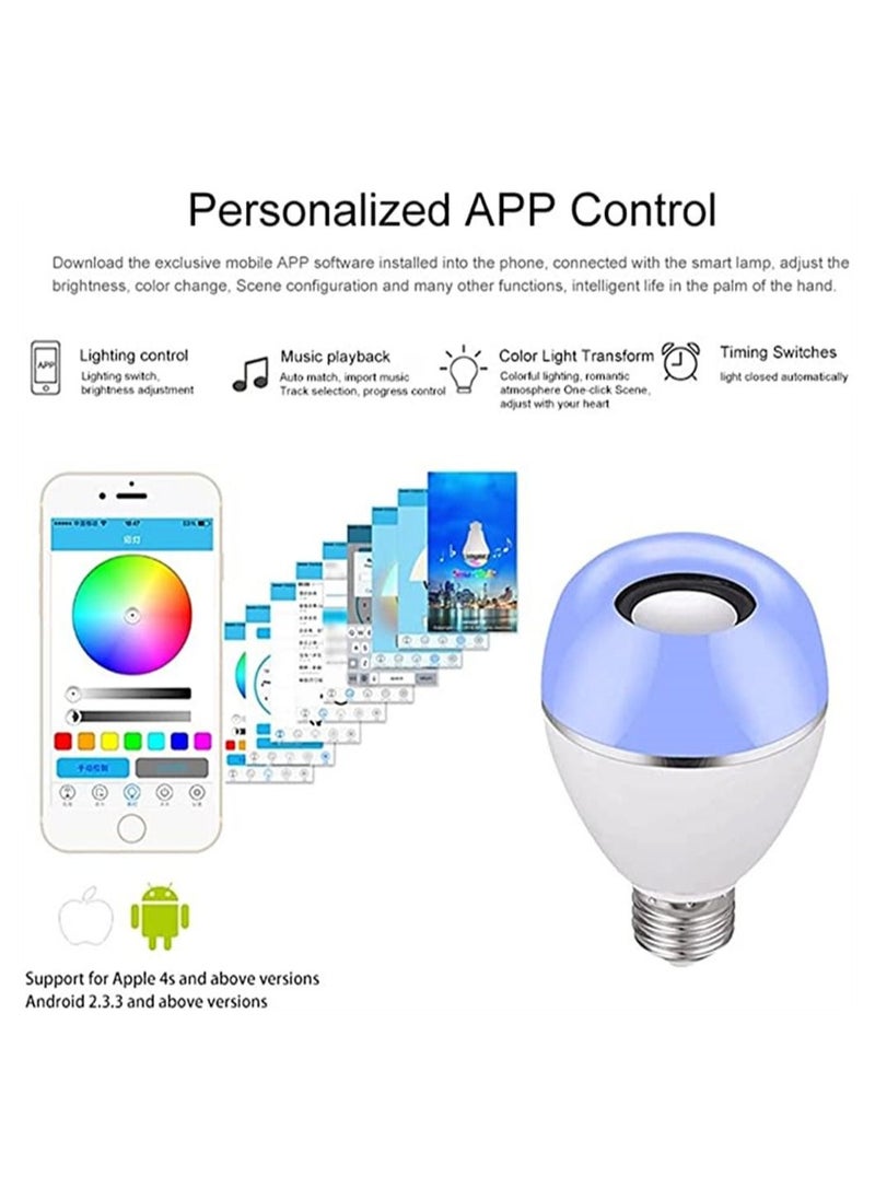 LED Smart Bulbs,Bluetooth Speaker Light Bulb,E27,10W 500LM,Color Changing Adjustable Bulb with Remote Control and App,RGB Color Music Player for Living Room Bedroom ,Party - pzsku/ZC4869AF8F0715EB8E4AEZ/45/_/1671438347/6ad625f9-368c-43a0-9660-7106700ded68