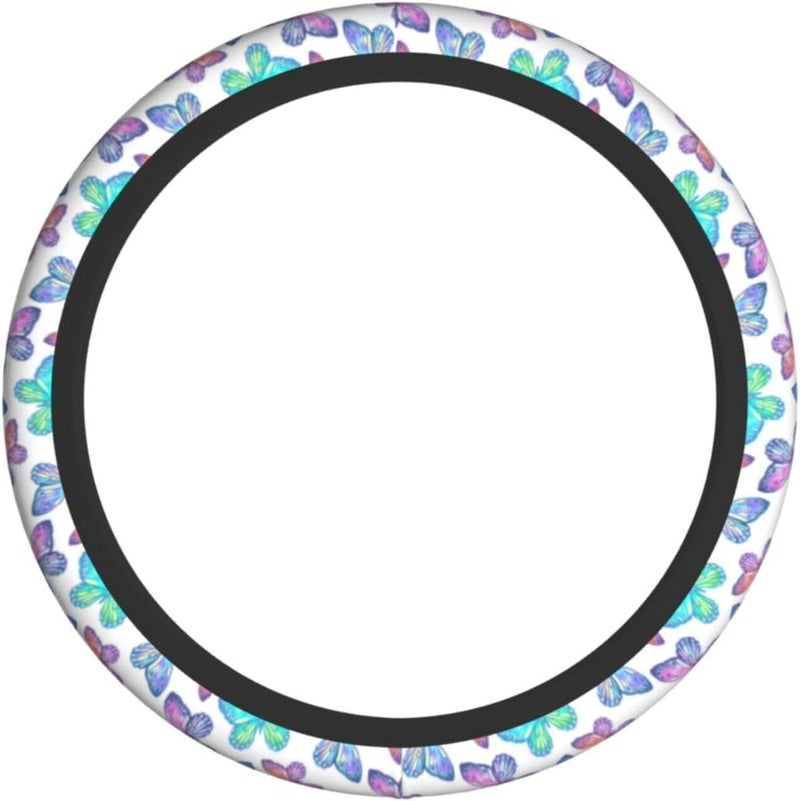 Car Steering Wheel Cover for Women Men, Non-Slip Breathable Steering Wheel, Colorful Butterfly Steering Wheel Protector, Car Accessories - Image 2