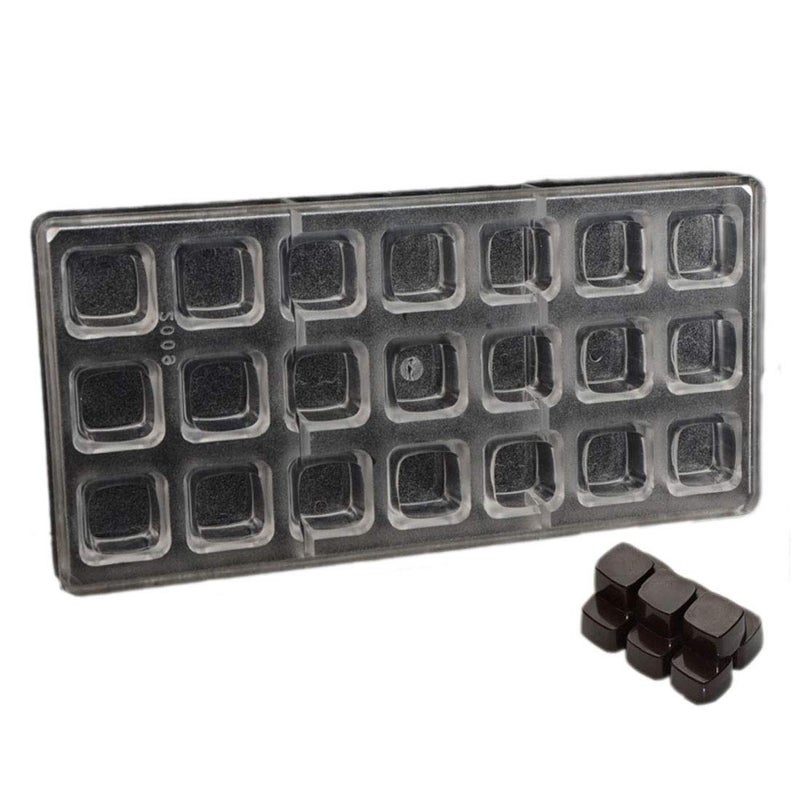 Grainrain square chocolate mold polycarbonate chocolate bar mould candy pastry tools clear hard plastic 19302
