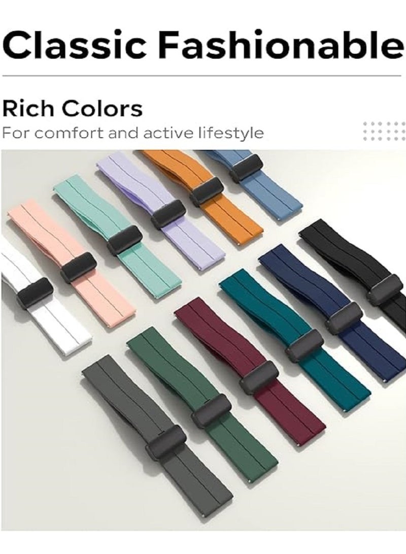 أحزمة 22 مم متوافقة مع Huawei Watch GT5 (46 مم) / GT4 (46 مم) / GT3 (46 مم) / GT3 Pro (46 مم) / GT2 (46 مم) / GT2e (46 مم) / GT / GT Runner Huawei Watch 4/4 Pro / 3/3 Pro Honor Watch 4 Pro / GS3 / Magic Watch 2 سوار سيليكون ناعم مع مشبك مغناطيسي للرجال والنساء ضوء النجوم - Image 3