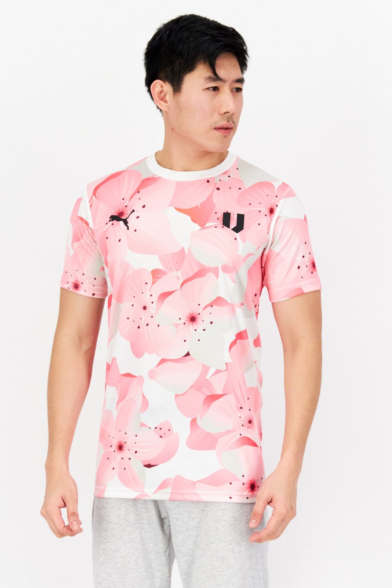 PUMA تي شيرت تدريب للرجال من ماركة لياقة بدنية، مجموعة وردية - Image 1