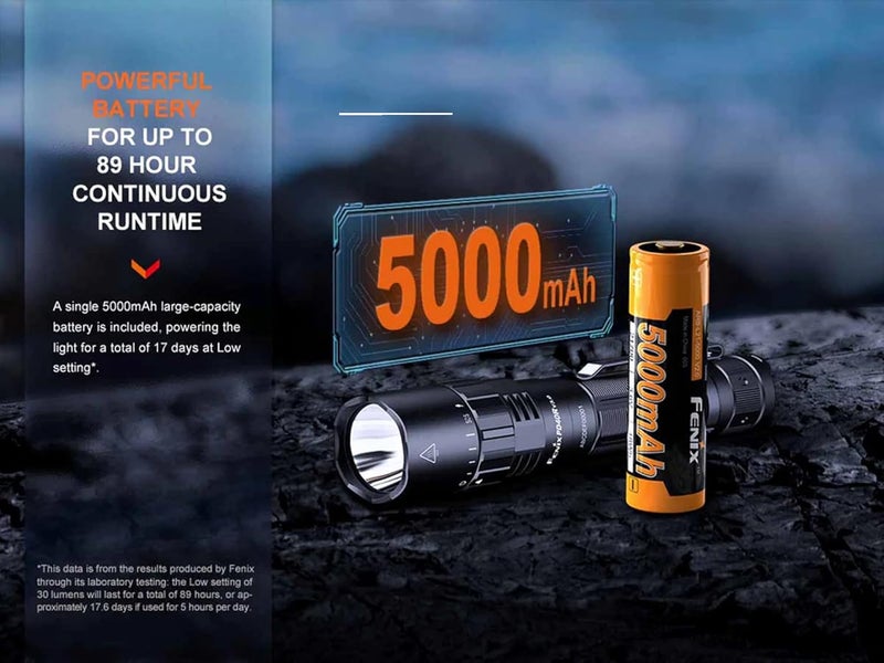 fenix Fenix PD40R V30 3000 Lumens Tactical Flashlight Rechargeable SingleHanded Operation Long Throw Police Duty Light with a USB Wall Plug  - Image 4