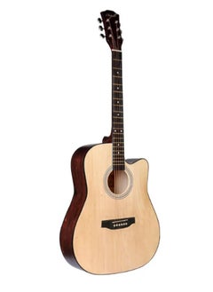 Megarya Megarya 38Inches Natural Sprucewood The Ultimate Concert Body Cutaway Acoustic Guitar (Natural) With Megarya Gig-Bag  - Image 1
