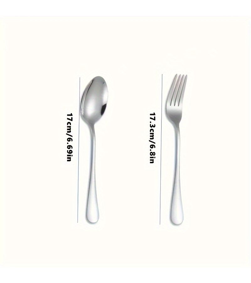 A 6 Piece Stainless Steel Cutlery Set Including Forks And Spoons For Dessert Salads Family Gatherings Hotels Restaurants Christmas Halloween Easter Thanksgiving And Valentines Day - Image 3