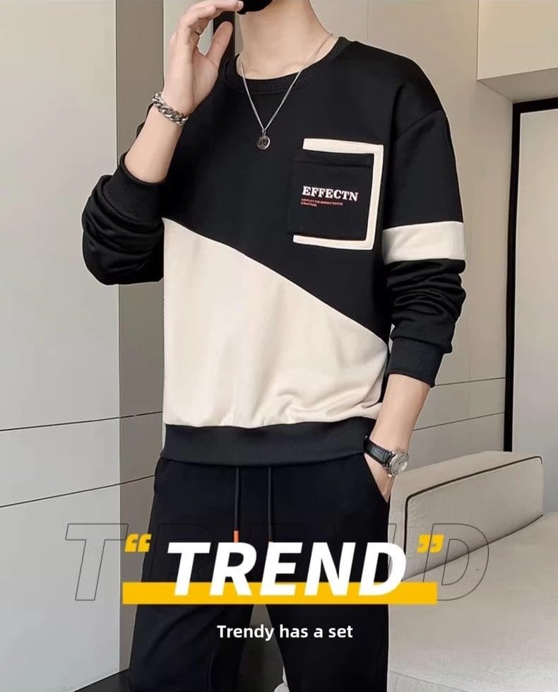 Celary Trendy Color Block Sweatshirt for Men with Statement Graphics - Image 5