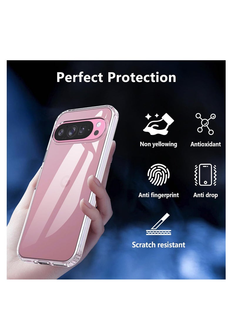 Clear Case for Google Pixel 9 5g/9 Pro 5g (2024), Transparent Non-Yellowing Slim Soft Silicone Mobile Phone Case, Anti-Fingerprint, Scratch-Resistant, Shockproof, Drop Protection, Thin TPU - Image 3
