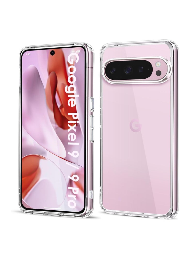 Clear Case for Google Pixel 9 5g/9 Pro 5g (2024), Transparent Non-Yellowing Slim Soft Silicone Mobile Phone Case, Anti-Fingerprint, Scratch-Resistant, Shockproof, Drop Protection, Thin TPU - Image 1