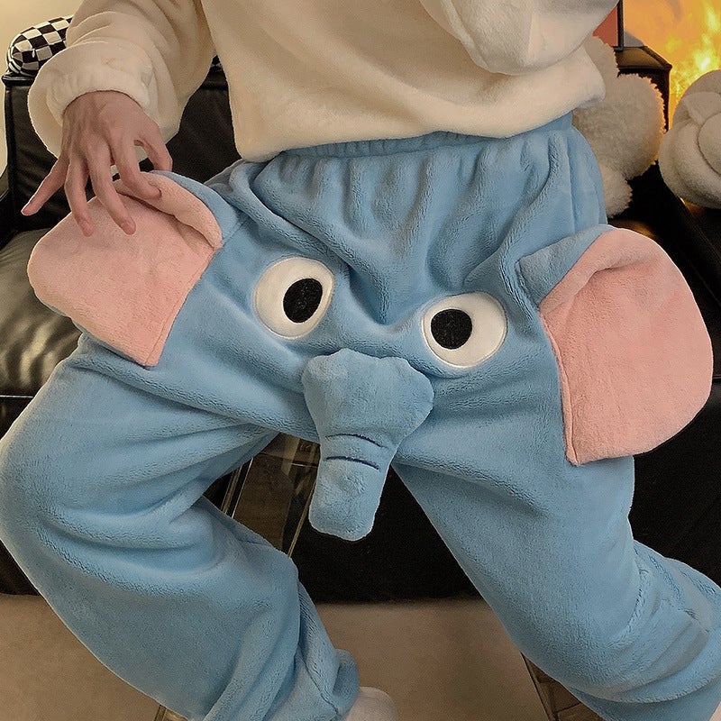 Cute 3D Elephant Casual Pants Unisex Autumn Winter QDM3702# - Image 4