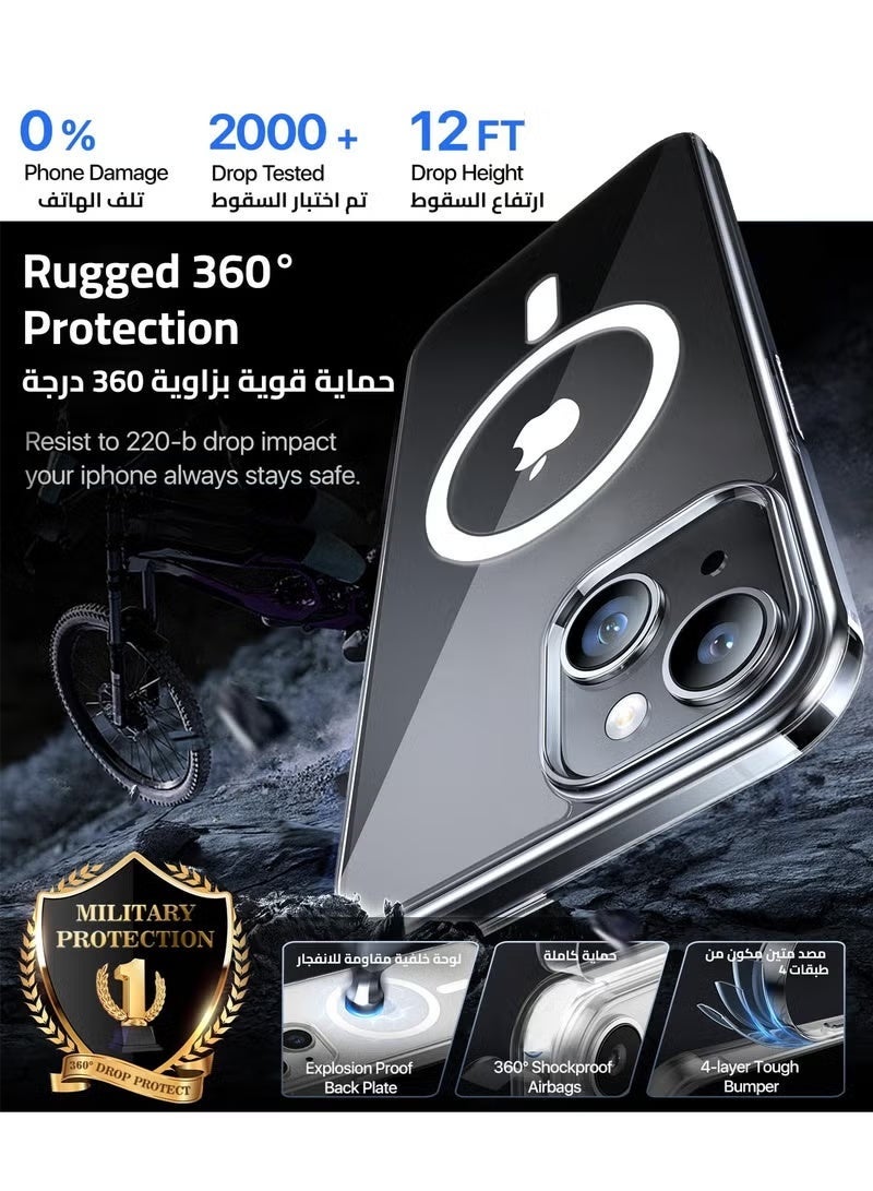 iPhone 15 Plus Magnetic Case, Compatible with MagSafe,【Anti-Yellowing】Crystal Clear Shockproof Protection Back Cover, Ultra Slim Strong Magnet Phone Shell Case for Apple 15 Plus (2023) - Image 3