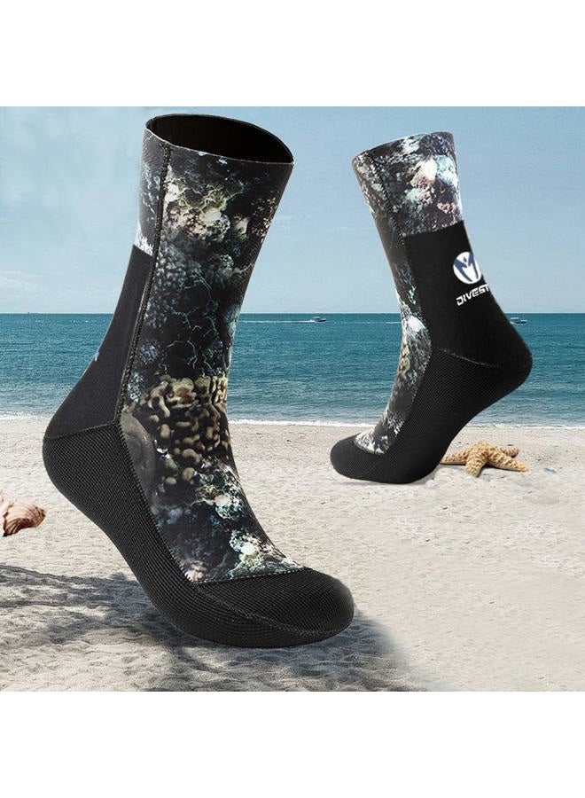 Skyone Neoprene Water Fin Sock Diving Wetsuits Sock 3MM for Women Men, Thermal Beach Sock Anti Slip Flexible for Snorkeling - Image 3