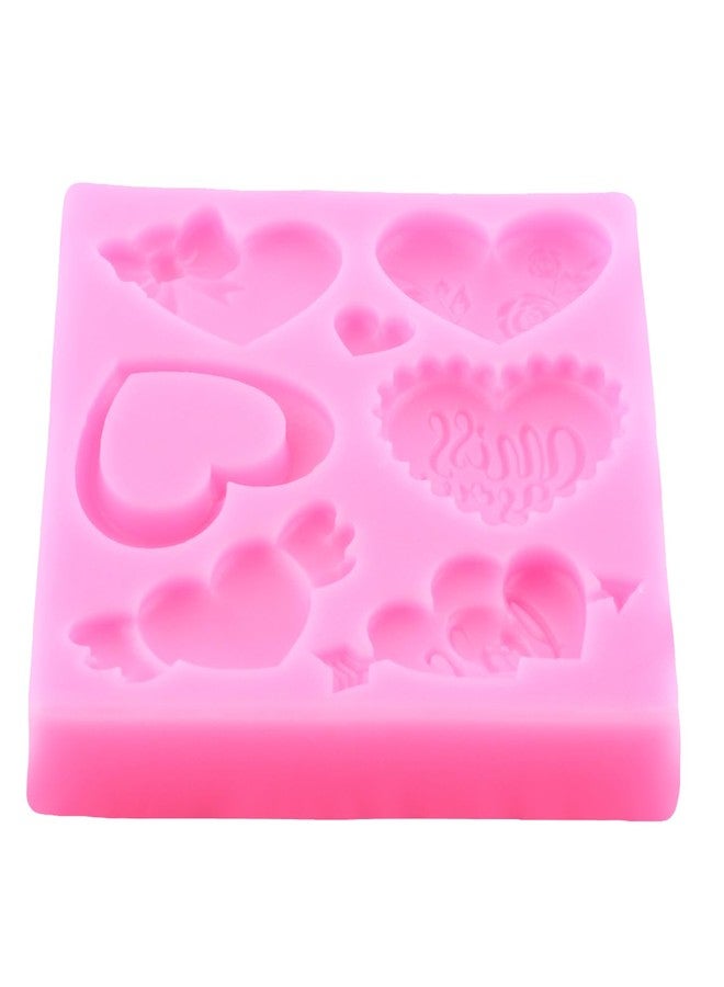 Mujiang Valentine's Day Fondant Molds Heart Rose Truck Silicone Mold Love XOXO Chocolate Candy Molds For Cake Decorating Cupcake Topper Polymer Clay Gum Paste Set Of 6 - Image 5