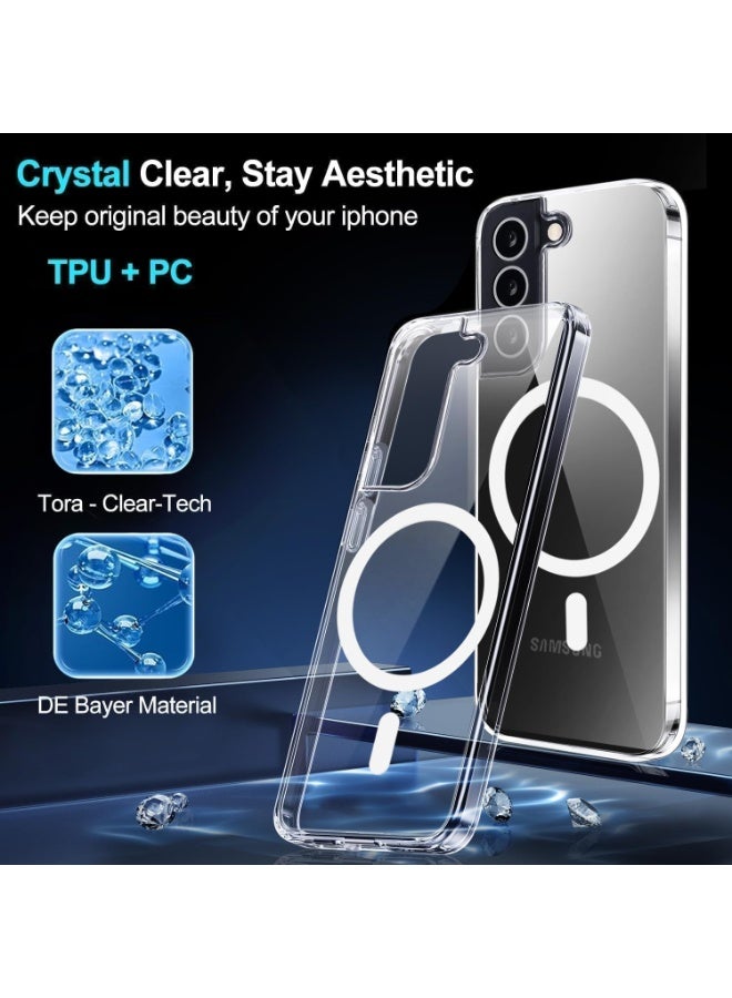 Clear Case for Samsung Galaxy S22, Compatible with Mag-Safe Charging, Ultra Slim & Full Protective Shockproof Case Cover (Galaxy S22, Clear) - Image 3