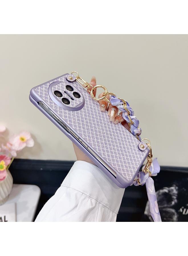 Zaboon Case For Huawei Mate X3 / X5 Sparkling Diamond Rhombus PC Phone Case with Silk Scarf Bracelet - Image 3