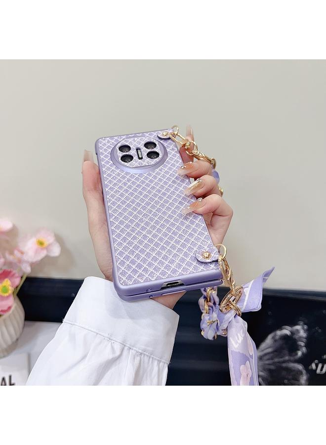 Zaboon Case For Huawei Mate X3 / X5 Sparkling Diamond Rhombus PC Phone Case with Silk Scarf Bracelet - Image 4