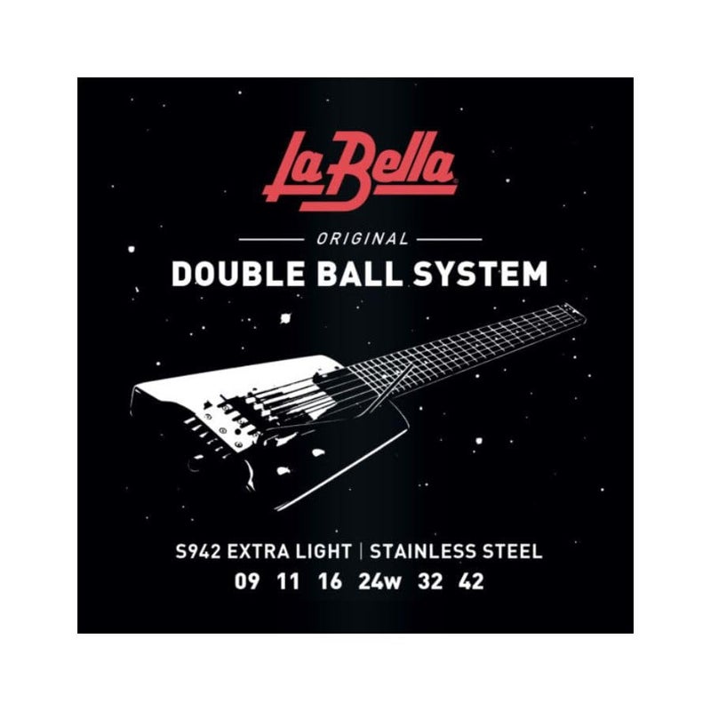 La Bella S942 Double Ball System Extra Light - Stainless Steel Electric Guitar String 9-42 - Image 5