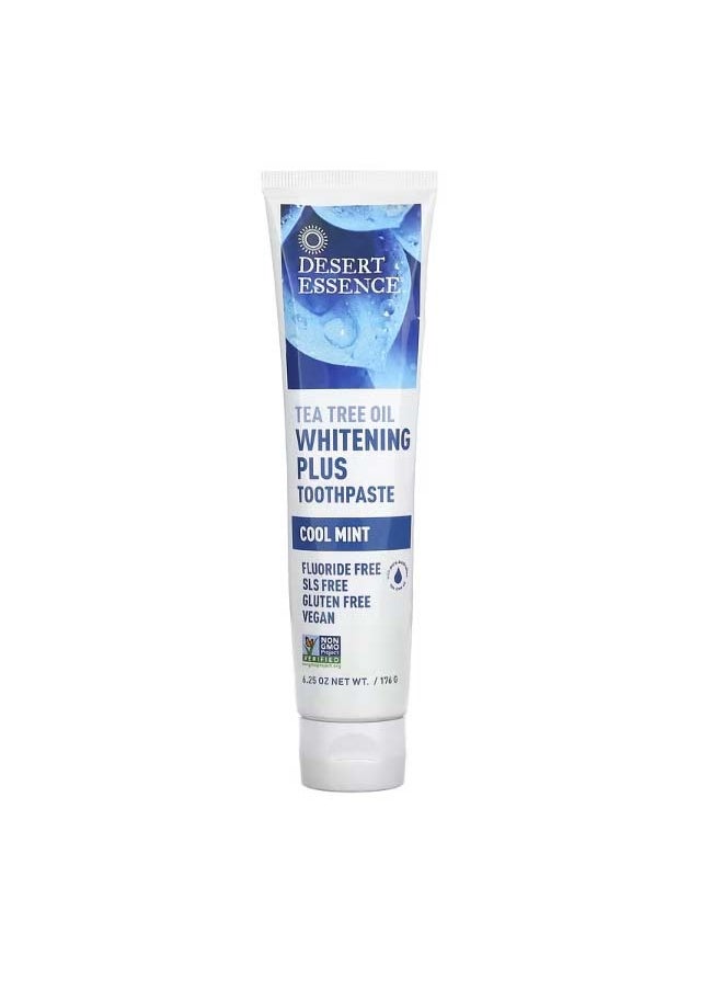 DESERT ESSENCE Tea Tree Oil Whitening Plus Toothpaste Cool Mint 6.25 oz 176 g  - Image 1