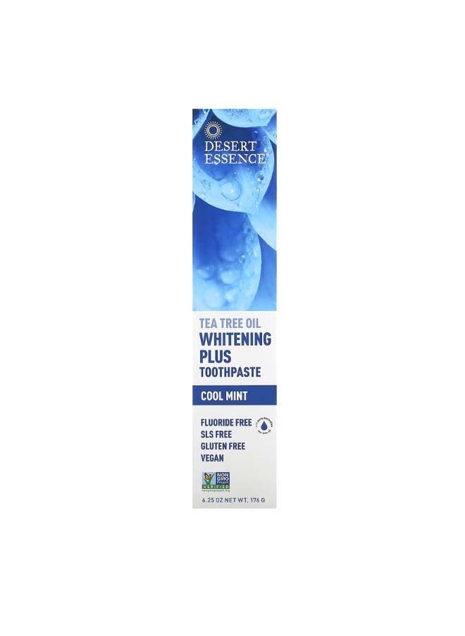 DESERT ESSENCE Tea Tree Oil Whitening Plus Toothpaste Cool Mint 6.25 oz 176 g  - Image 2