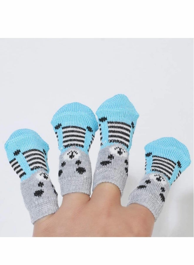 Cute Bear Pattern Pet Socks, Anti Slip Knit Small Dog Socks Cat Socks with Rubber Reinforcement - Image 3
