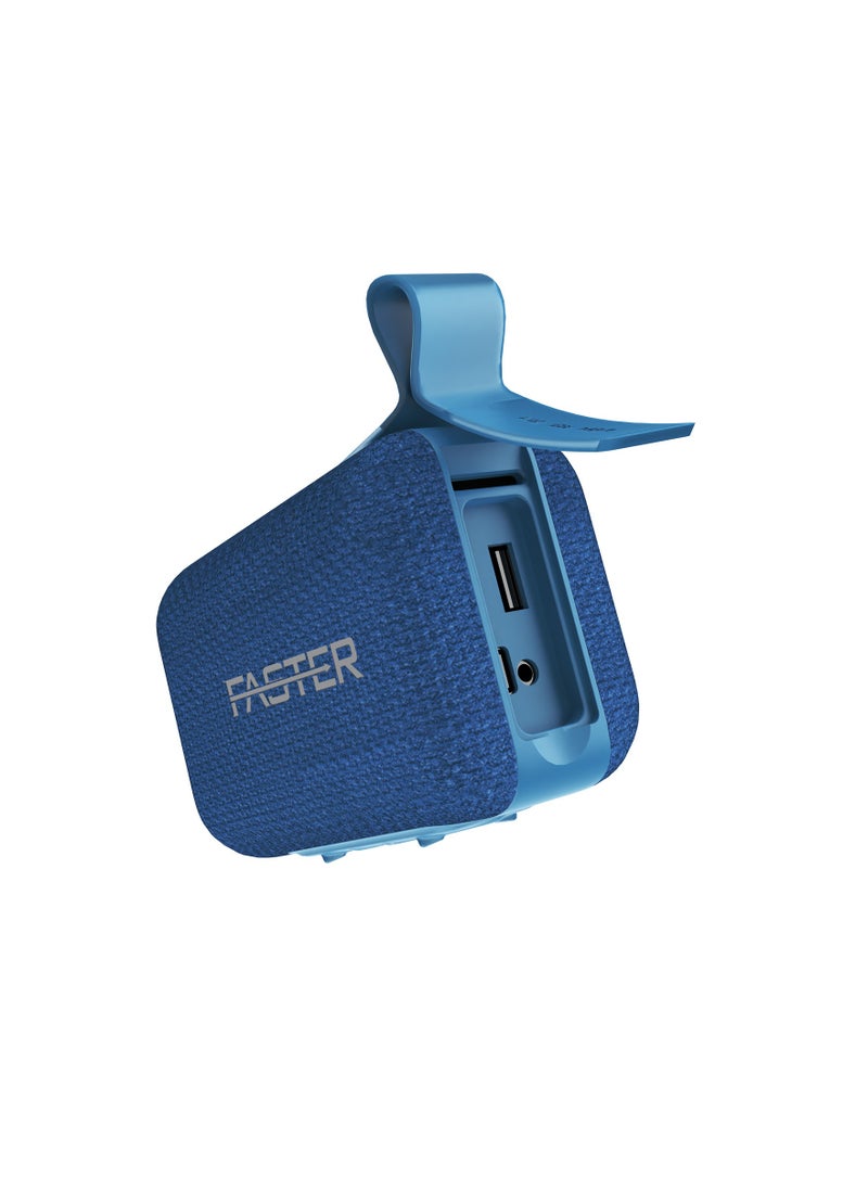 Faster BoomX Portable Bluetooth Speaker - Mini Party Speaker with Stereo Sound, 5W HD Sound, 20 Hours Playtime, Bluetooth 5.4, USB/AUX Support, IPX4 Water Resistant Pocket Speaker - for Home, Outdoor, Travel & Kids (Blue)  - Image 3