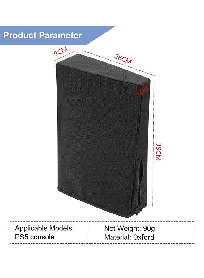 بشكل مختصر غطاء واقٍ من الغبار لجهاز PS5، غطاء أوكسفورد مضاد للخدوش ومقاوم للماء، غلاف واقي فائق النعومة مع فتحات منافذ الكابلات، متوافق مع إصدارات سوني بلايستيشن 5 الرقمي والعادي - Image 2