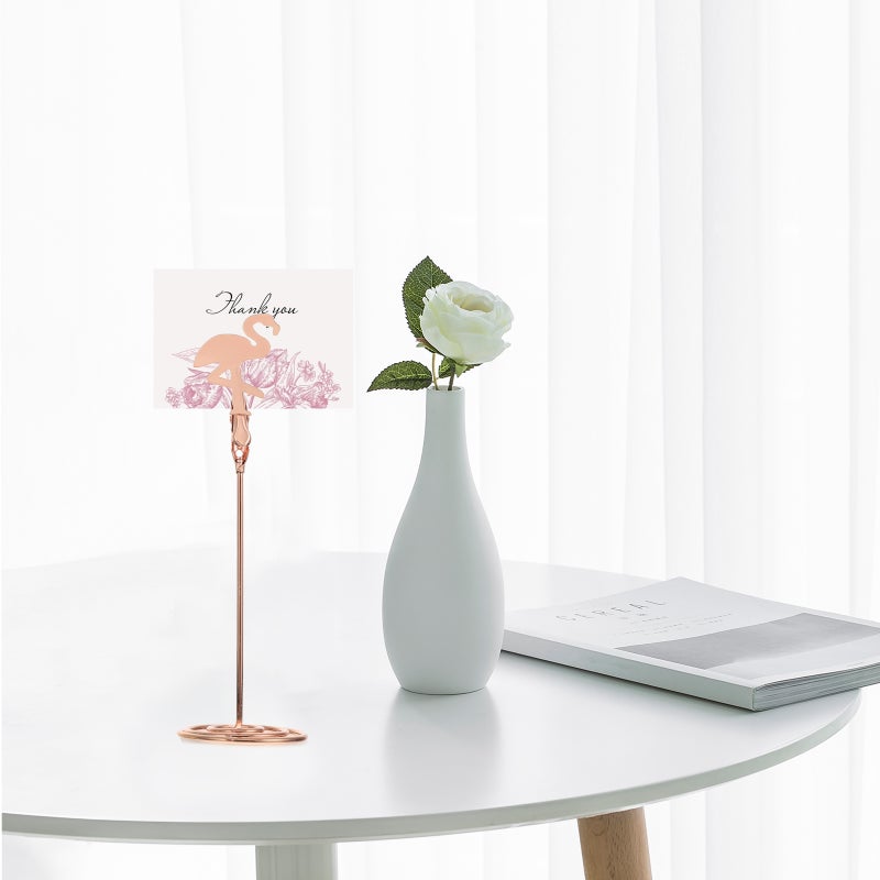 3 قطع بطاقات flamingo شكل المشبك حامل صور مقاطع زفاف حفل زخرفة سطح المكتب - Image 5