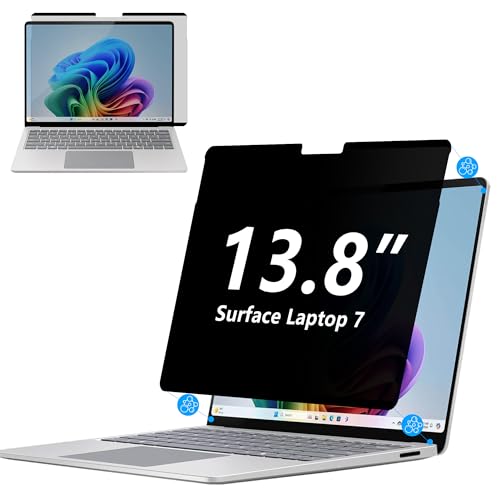 Megoo Privacy Screen Protector for Surface Laptop 7 138 Inch AntiSpy AntiGlare Blue Light UV Blocking Magnetic Nano Technology Removable Design - Image 1