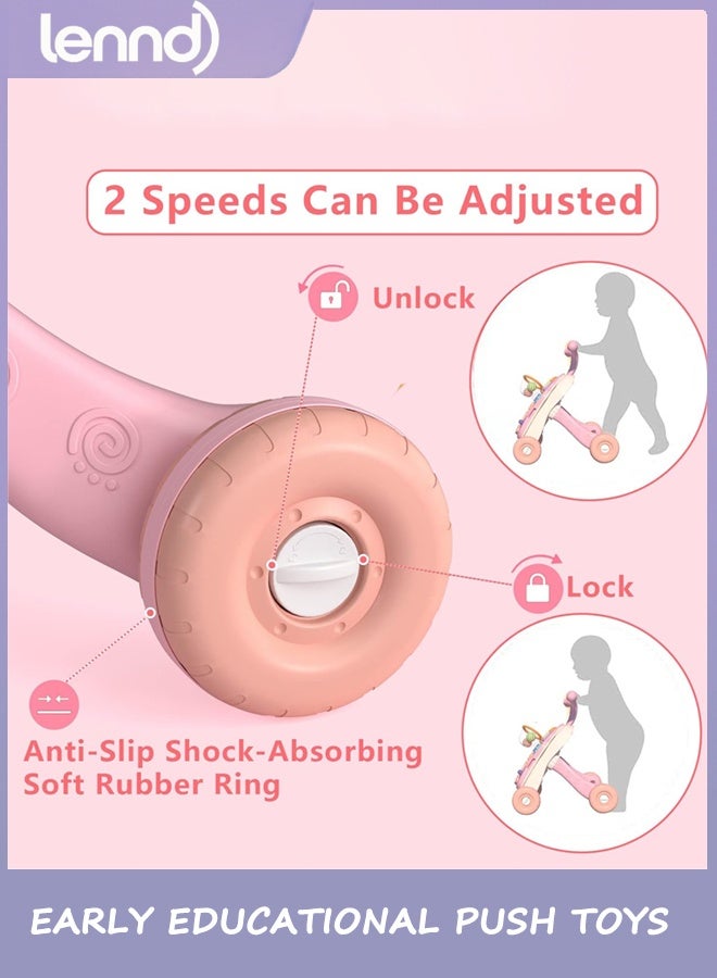 لينند 3 في 1 Baby Walker ومركز النشاط للفتاة ، تعلم المشي ، الجلوس والوقوف ، ألعاب الدفع التعليمية المبكرة مع لوحة الموسيقى للطفل الصغير 12 + أشهر الوردي - Image 4