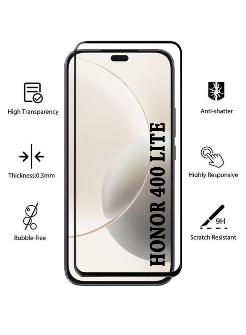 Waldic Honor 400 Lite Screen Protector | Tempered Glass Compatible with Honor 400 Lite | Screen Protector Full HD Quality Tempered Glass Anti-Scratch Edge to Edge Coverage with Easy Installation Kit - Black - Image 2