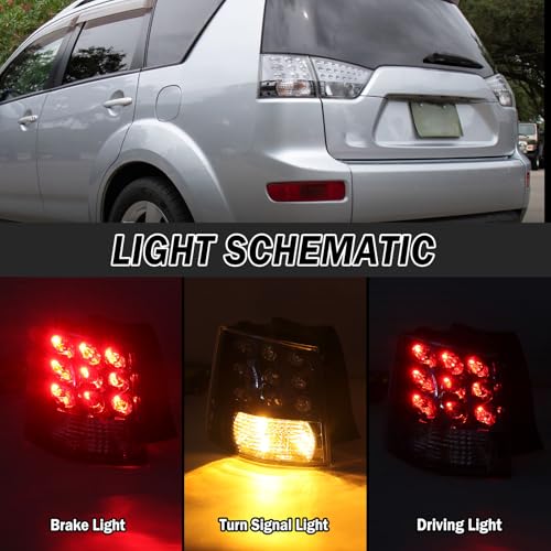 Clidr Left Side Tail Light Assembly for Mitsubishi Outlander EX 2007 2008 2009 2010 2011 2012 2013 Outer Brake Light Tail Lamp Driver (Don't fit for mitsubishi outlander V4) - Image 4