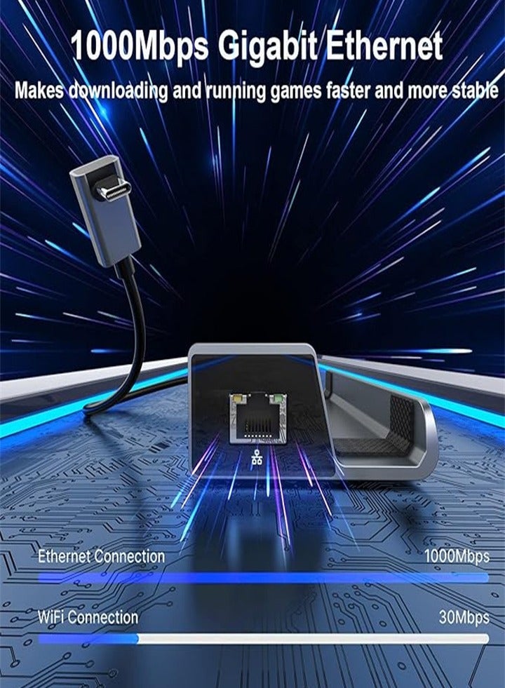 محطة إرساء 6 في 1 مع منفذ HDMI 2.0 بدقة 4K@60Hz، وGigabit Ethernet، و3 منافذ USB 3.0، وشحن USB C بقوة 100 واط، ومحطة إرساء لجهاز Steam Deck وAsus Rog Ally - Image 4