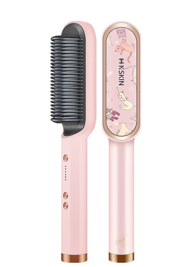 K.SKIN Hair Straightener Brush Hair Straightening Iron with Built-in Comb, 30s Fast Heating  Anti-Scald Perfect for Professional Salon at Home - Image 1