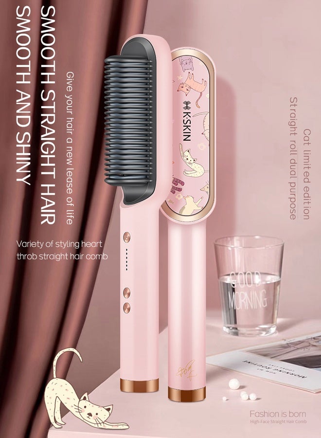 K.SKIN Hair Straightener Brush Hair Straightening Iron with Built-in Comb, 30s Fast Heating  Anti-Scald Perfect for Professional Salon at Home - Image 2
