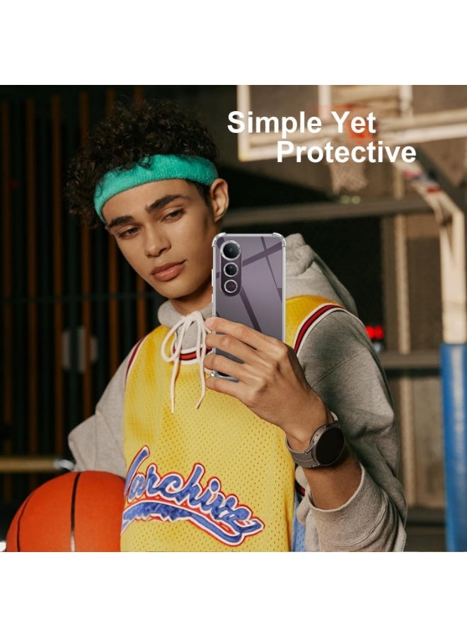 Case Compatible with vivo V50 Lite 4G/vivo V50 Lite 5G, Cover Silicone Transparent TPU Gorilla Anti-shock Protector Camera Shockproof Corners - Clear - Image 2