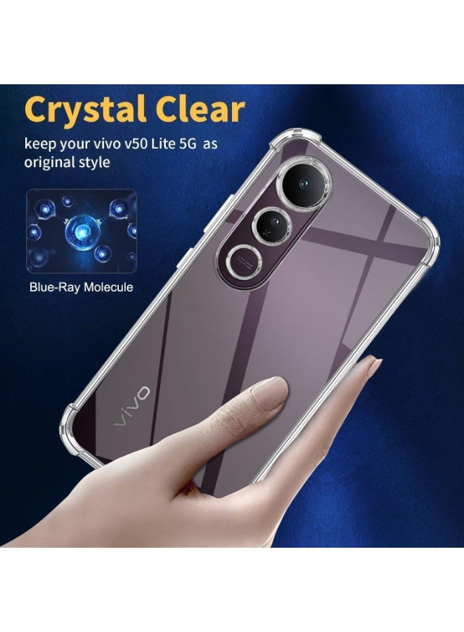 Case Compatible with vivo V50 Lite 4G/vivo V50 Lite 5G, Cover Silicone Transparent TPU Gorilla Anti-shock Protector Camera Shockproof Corners - Clear - Image 4