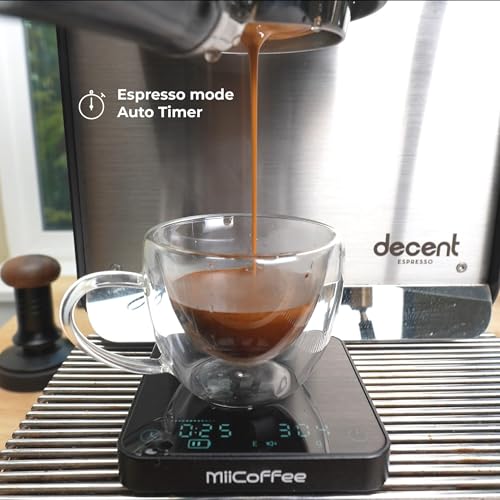 MiiCoffee Minipress Coffee Scale, Auto Timer for Espresso and Pour-Over Coffee, Aluminum Body & Glass Top - Image 3