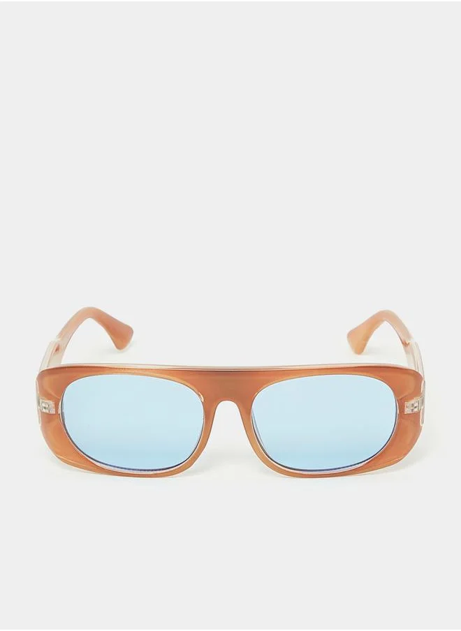 ستايلي Round Thick Full Rim Sunglasses