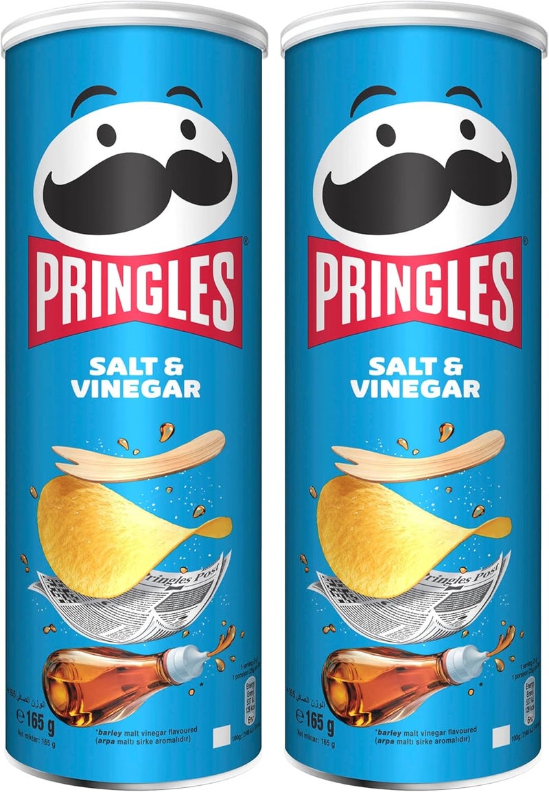 Pringles رقائق البطاطس بنكهة الملح والخل من برينجلز - 2 علبة - Image 1