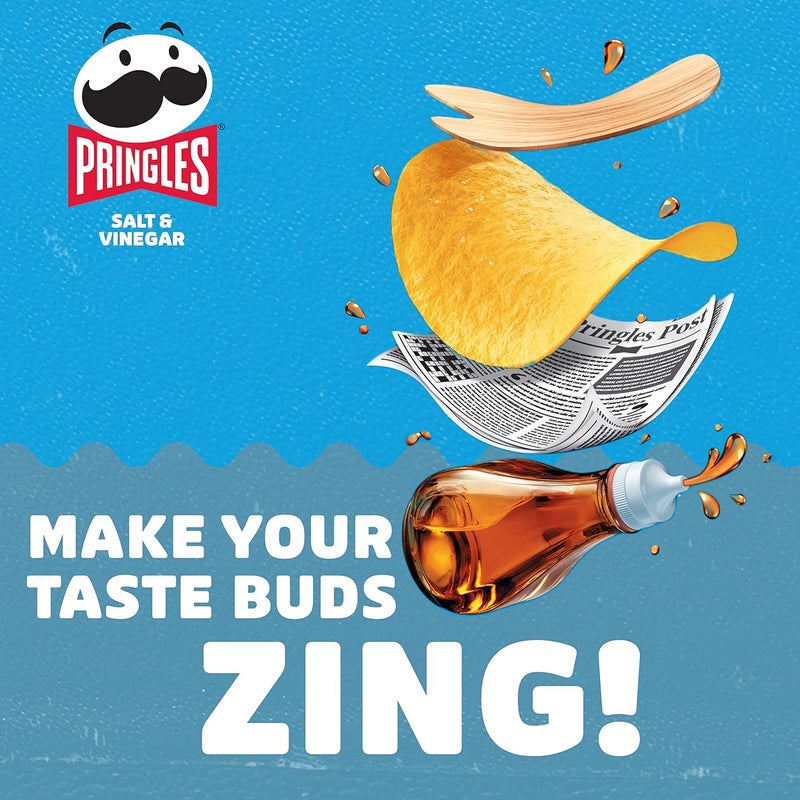 Pringles رقائق البطاطس بنكهة الملح والخل من برينجلز - 2 علبة - Image 4
