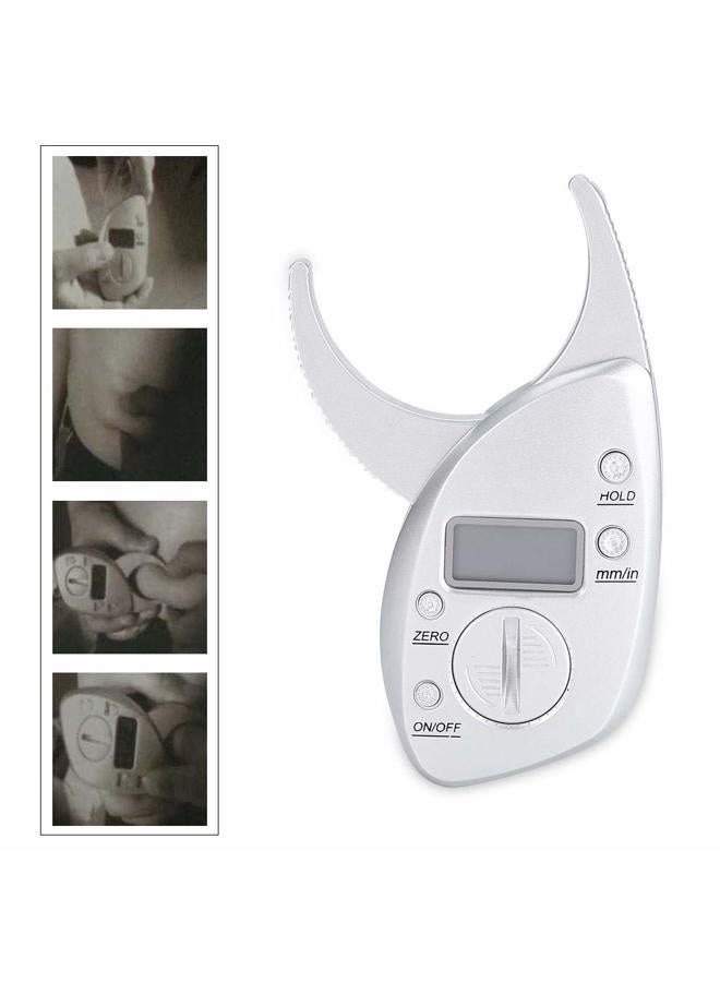 Sonew Body Fat Caliper Handheld BMI Body Fat Measurement Device Body Measure Tape Arms Chest Thigh or Waist Measuring Tape Measures Body Fat for Men and Women 3V Battery (Not Included) - Image 3