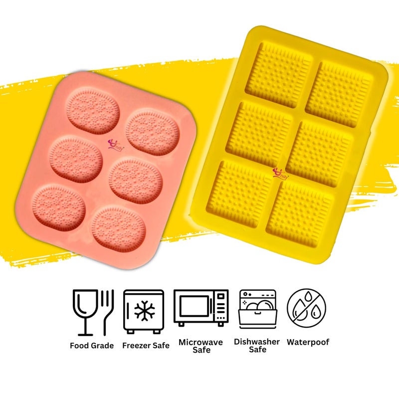 Undy Silicone Cookie Mould Garnishing Mould Chocolate Mould for Chocolate Mould Silicon Moulds for Chocolate Cookies Cake Decoration Soap Resin Arts Shape Square Cookies Oval Cookies - Image 4