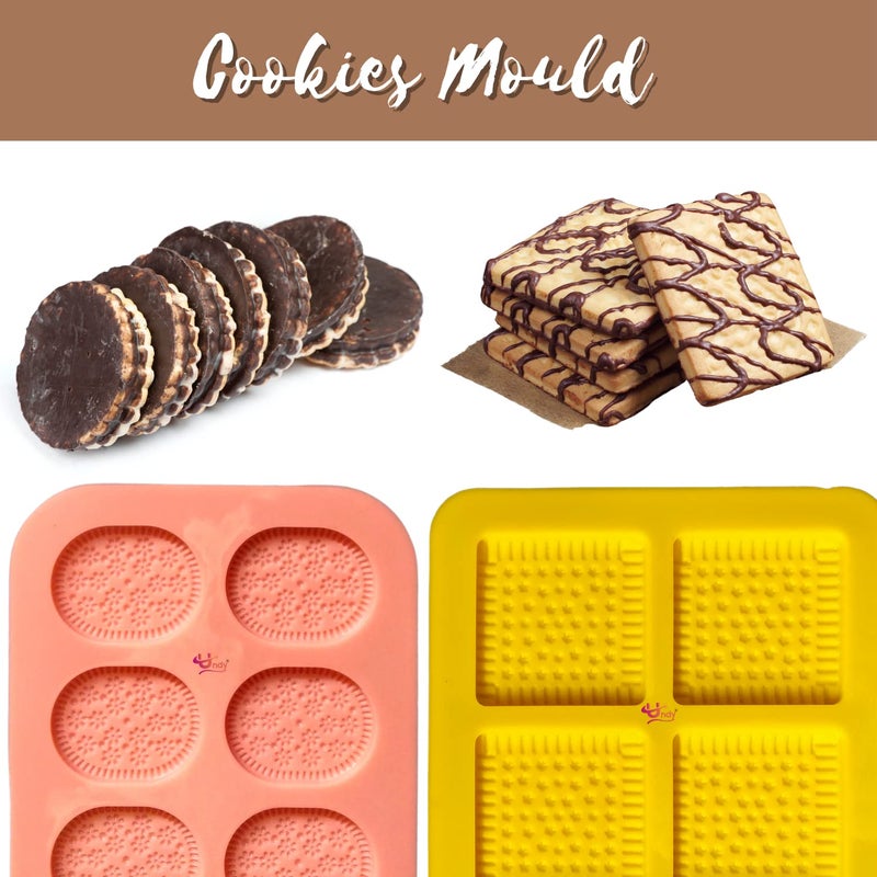Undy Silicone Cookie Mould Garnishing Mould Chocolate Mould for Chocolate Mould Silicon Moulds for Chocolate Cookies Cake Decoration Soap Resin Arts Shape Square Cookies Oval Cookies - Image 2