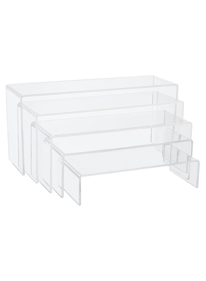 5 SIZES CLEAR ACRYLIC DISPLAY RISER STANDS | LARGE DECORATIONS SHELF RISER SHOWCASE FIXTURES FOR POP FIGURES, TABLE DECORATIONS STANDS, JEWELLERY, CANDY DISPLAY