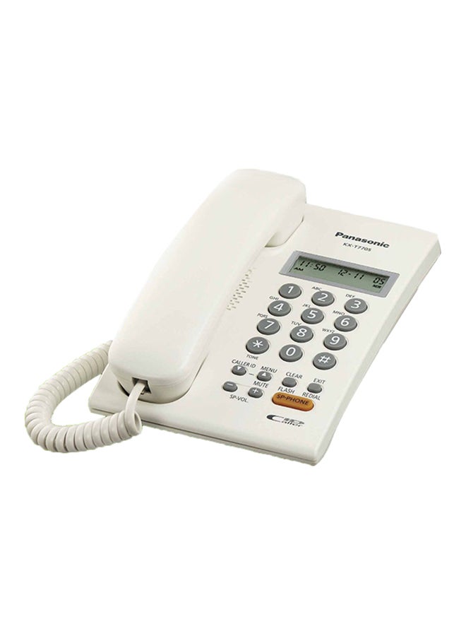 هاتف مزدوج الخط بسلك طراز KX-T7705 أبيض