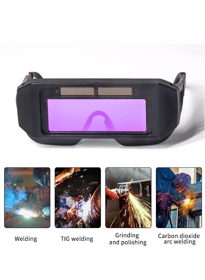 Auto Darkening Welding Goggles - Solar Powered Safety Glasses with Adjustable Shade, Sensors for TIG, MIG, MMA, and Plasma Welding - Protective Welder Face Mask with Eye Shield.  - Image 5