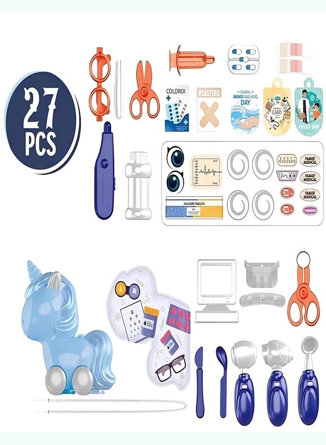 RAINBOW RIDERS 3-in-1 Unicorn Doctor Role Play Set for Kids | Nursing & Medical Pretend Play Doctor Kit with Accessories | 25-Piece Plastic Toy Set for Boys & Girls (3+ Years) - Image 4