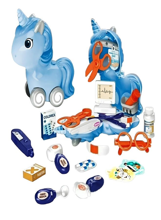 RAINBOW RIDERS 3-in-1 Unicorn Doctor Role Play Set for Kids | Nursing & Medical Pretend Play Doctor Kit with Accessories | 25-Piece Plastic Toy Set for Boys & Girls (3+ Years) - Image 1