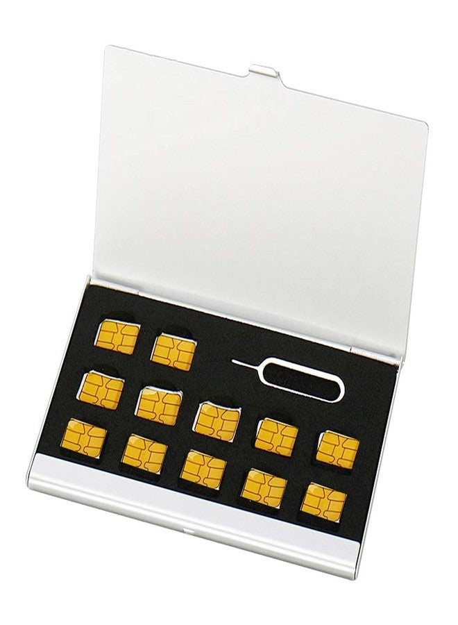 TAODAN Nano SIM Card Holder with Eject Pin,SIM Card Adapters Aluminum Alloy Storage Case Silver - Image 4