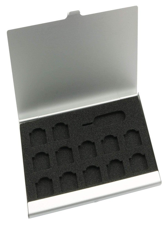 TAODAN Nano SIM Card Holder with Eject Pin,SIM Card Adapters Aluminum Alloy Storage Case Silver - Image 1