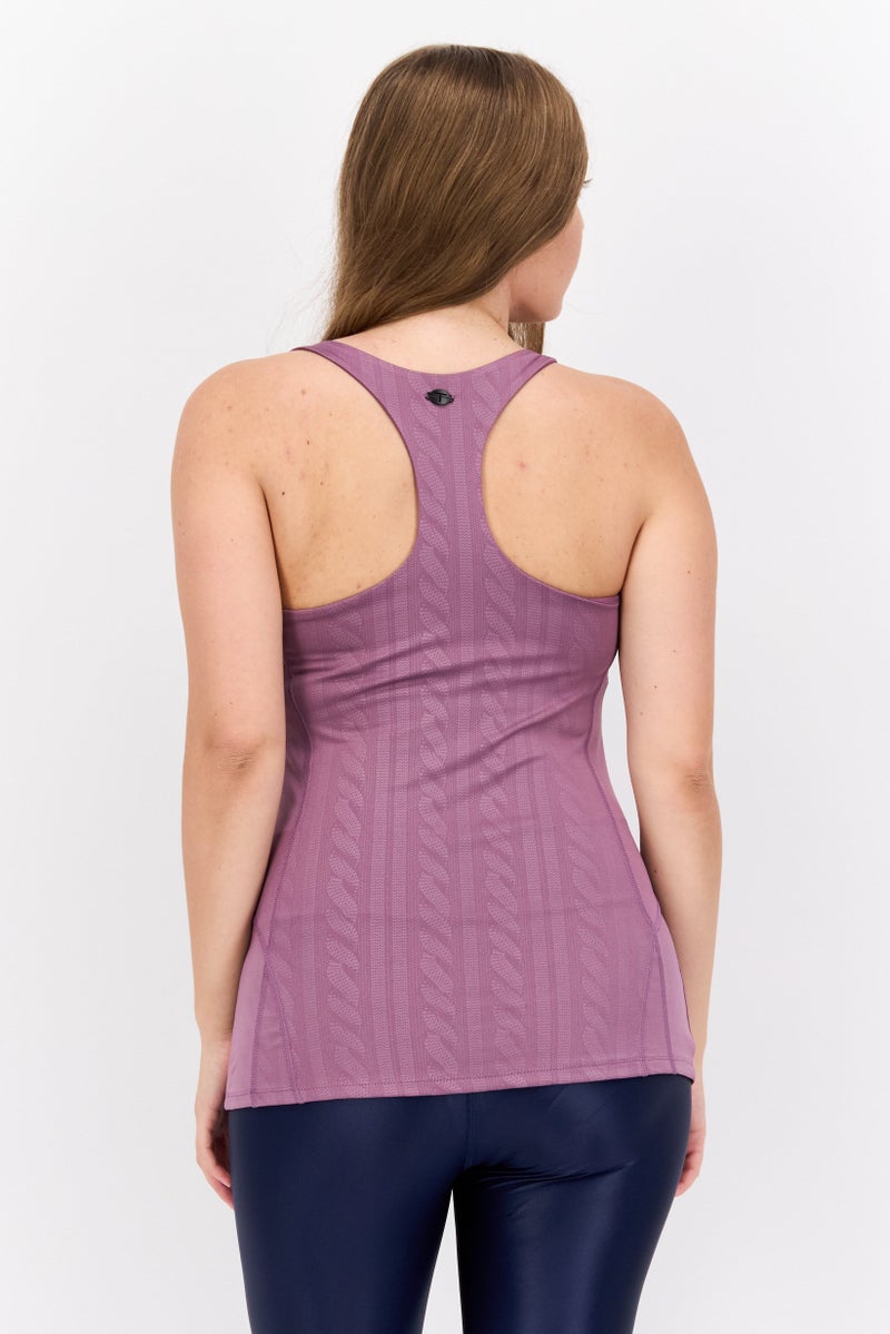 Tahari Sports Women Sportswear Fit Sleeveless Training Tank Top, Purple - Image 4
