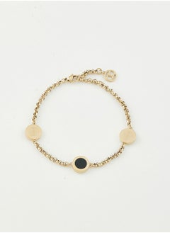 TOMMY HILFIGER Ionic Gold Plated Steel & Black Onyx Stone Bracelet  - Image 1